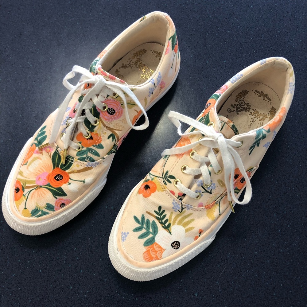 Keds x Rifle Paper Co peach Garden Party sneakers